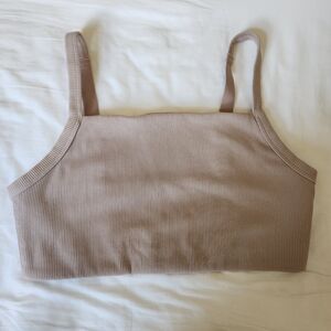 Aerie Offline Ribbed Tan Bralette Size Medium